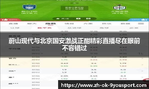 蔚山现代与北京国安激战正酣精彩直播尽在眼前不容错过