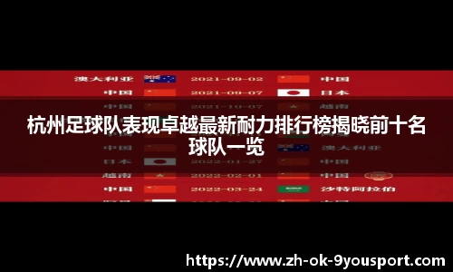 杭州足球队表现卓越最新耐力排行榜揭晓前十名球队一览